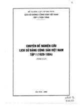 Chuyên đề nghiên cứu lịch sử Đảng Cộng sản Việt Nam. Tập I (1920-1954) 