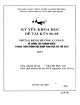 Những định hướng cơ bản về công tác thanh niên trong tiến trình hội nhập khu vực và thế giới-Tập I 