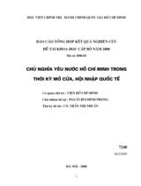 Chủ nghĩa yêu nước Hồ Chí Minh trong thời kỳ mở cửa, hội nhập quốc tế 