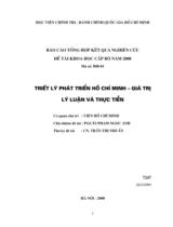 Triết lý phát triển Hồ Chí Minh - Giá trị lý luận và thực tiễn 