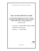 Tư tưởng Hồ Chí Minh về giáo dục lý tưởng cách mạng cho thanh niên và việc vận dụng trong thực tiễn cách mạng hiện nay 