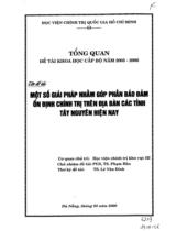 Một số giải pháp nhằm góp phần bảo đảm ổn định chính trị trên địa bàn các tỉnh Tây Nguyên hiện nay 