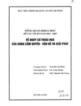 Nguy cơ thoái hoá của Ðảng cầm quyền - Vấn đề và giải pháp 