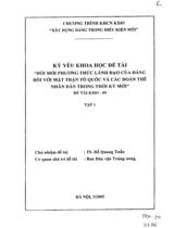 Ðổi mới phương thức lãnh đạo của Ðảng đối với Mặt trận Tổ quốc và các đoàn thể nhân dân trong thời kỳ mới - Chuyên đề (gồm 2 tập- Tập 1) 