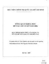 Quá trình nhận thức của Ðảng ta về vấn đề tôn giáo từ 1930 đến nay 