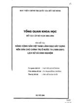 Đảng Cộng sản Việt Nam lãnh đạo xây dựng nền dân chủ chính trị ở nước ta (1986-2001) - Lịch sử và kinh nghiệm 