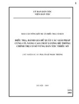 Điều tra, đánh giá đề xuất các giải pháp củng cố, nâng cao chất lượng hệ thống chính trị cơ bản vùng dân tộc thiểu số 