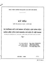 Tư tưởng Hồ Chí Minh về độc lập dân tộc gắn liền với chủ nghĩa xã hội ở Việt Nam 