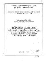 Tiếp xúc, giao lưu và phát triển văn hóa: quan hệ giữa văn hóa Việt Nam và thế giới 