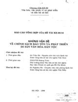Những vấn đề về chính sách bảo tồn và phát triển di sản văn hóa dân tộc 