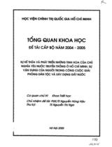 Sự kế thừa và phát triển những tinh hoa của chủ nghĩa yêu nước truyền thống ở Hồ Chí Minh. Sự vận dụng của Người trong công cuộc giải phóng dân tộc và xây dựng đất nước 