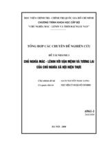 Chủ nghĩa Mác-Lênin với vận mệnh và tương lai của chủ nghĩa xã hội hiện thực- Tổng hợp kết quả các chuyên đề nghiên cứu 