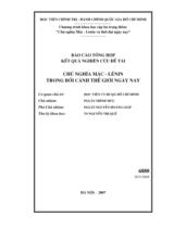 Chủ nghĩa Mác-Lênin trong bối cảnh thế giới ngày nay 