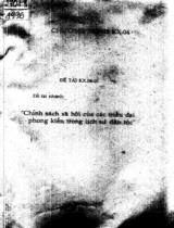 Đề tài nhánh: Chính sách xã hội của các triều đại phong kiến trong lịch sử dân tộc 