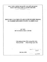 Phát huy vai trò của dư luận xã hội trong sự nghiệp đổi mới ở nước ta hiện nay 