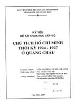 Chủ tịch Hồ Chí Minh thời kỳ 1924-1927 ở Quảng Châu 