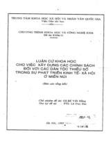 Luận cứ khoa học cho việc xây dựng các chính sách đối với các dân tộc thiểu số trong sự phát triển kinh tế-xã hội ở miền núi 