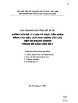 Nghiên cứu những vấn đề lý luận và thực tiễn nhằm nâng cao hiệu quả hoạt động của các hiệp hội doanh nghiệp trong bối cảnh hiện nay 
