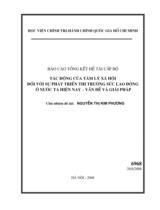 Tác động của tâm lý xã hội đối với sự phát triển thị trường sức lao động ở nước ta hiện nay - vấn đề và giải pháp 
