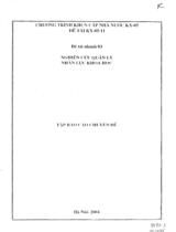 Nghiên cứu và đề xuất giải pháp nâng cao hiệu quả quản lý và sử dụng nguồn nhân lực trong quá trình công nghiệp hoá, hiện đại hoá đất nước - Nghiên cứu quản lý nhân lực khoa học 