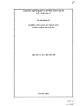 Nghiên cứu và đề xuất giải pháp nâng cao hiệu quả quản lý và sử dụng nguồn nhân lực trong quá trình công nghiệp hoá, hiện đại hoá đất nước. Nhánh 2: Nghiên cứu quản lý nguồn nhân lực hành chính nhà nước 