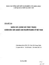 Khảo sát, đánh giá thực trạng chăm sóc sức khoẻ cho người nghèo Việt Nam 
