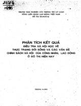 Phân tích kết quả điều tra xã hội học về thực trạng đời sống và các vấn đề đời sống xã hội của công nhân, đô thị hiện nay  