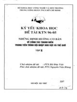 Kỷ yếu khoa học đề tài KTN 96-05 Những định hướng cơ bản về công tác thanh niên trong tiến trình hội nhập khu vực và thế giới  