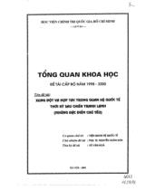 Xung đột và hợp tác trong quan hệ quốc tế thời kỳ sau chiến tranh lạnh (những đặc điểm chủ yếu)  