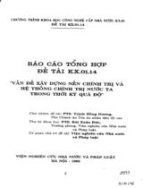 Báo cáo tổng hợp đề tài kx.01.14 "Vấn đề xây dựng nền chính trị và hệ thống chính trị nước ta trong thời kỳ xã hội"  