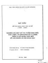 Nghiên cứu một số tác phẩm kinh điển của C.Mác, PH.Ăng Ghen và Lê nin trên cơ sở nhận thức mới về chủ nghĩa xã hội khoa học  