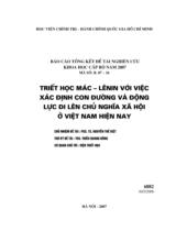 Triết học Mác - Lênin với việc xác định con đường và động lực đi lên chủ nghĩa xã hội ở Việt Nam hiện nay  