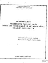 Nghiên cứu phương pháp đánh giá nghèo khổ và bất bình đẳng của dân cư nước ta  