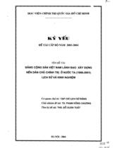 Đảng cộng sản Việt Nam lãnh đạo xây dựng nền dân chủ chính trị ở nước ta (1986 - 2001) lịch sử và kinh nghiệm  