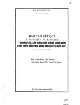 Báo cáo kết quả dự án nghiên cứu khoa học "nghiên cứu, xây dựng định hướng chiến lược phát triển bền vững vùng dân tộc và miền núi"  