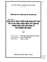 Củng cố và phát triển khối đoàn kết dân tộc ở các tỉnh thuộc miền tây nam bộ trong điều kiện kinh tế thị trường hội nhập  