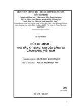 Hồ Chí Minh - nhà Mác xít sáng tạo của Đảng và cách mạng Việt Nam  Đề tài nhánh 