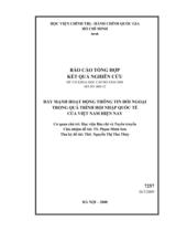 Đẩy mạnh hoạt động thông tin đối ngoại trong quá trình hội nhập quốc tế của Việt Nam hiện nay  